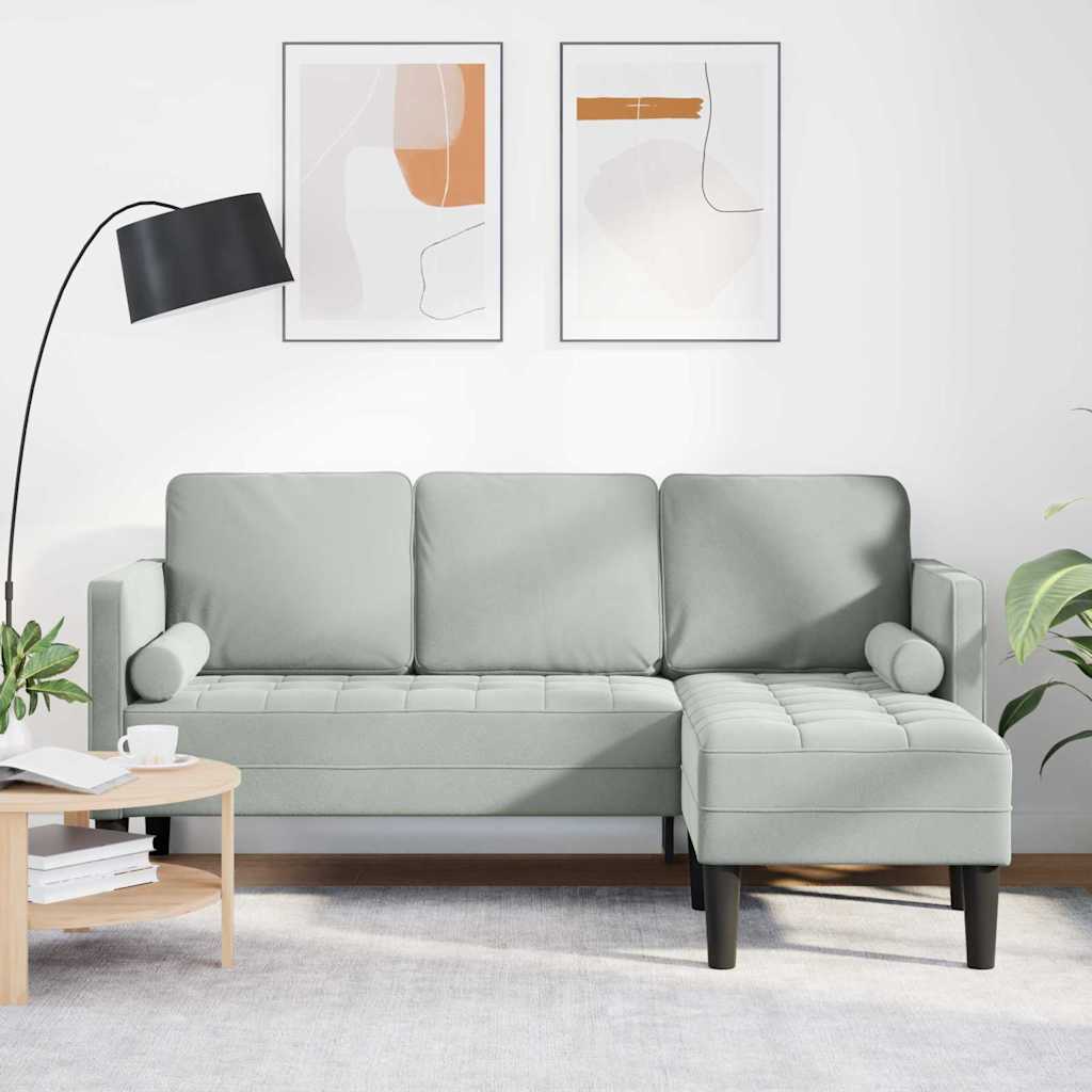 Vidaxl bankstel met kussen lichtgrijs polyester