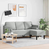 Vidaxl bankstel met kussen lichtgrijs polyester