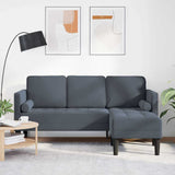 Vidaxl bankstel met kussen donkergrijs polyester