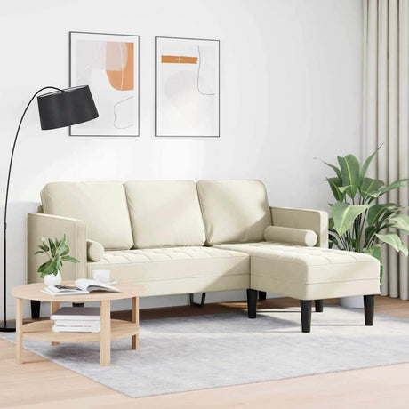 Vidaxl bankstel met kussen crème polyester