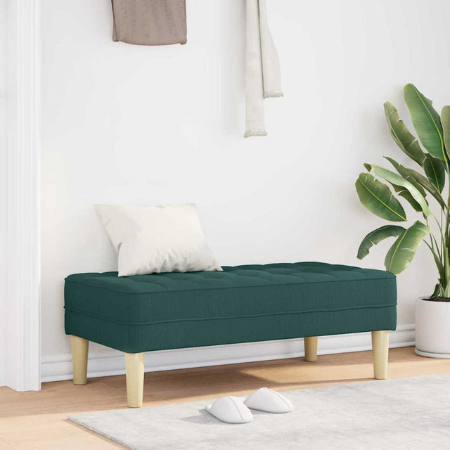 Vidaxl bank met kussen donkergroen 113 x 57 x 39 cm stof