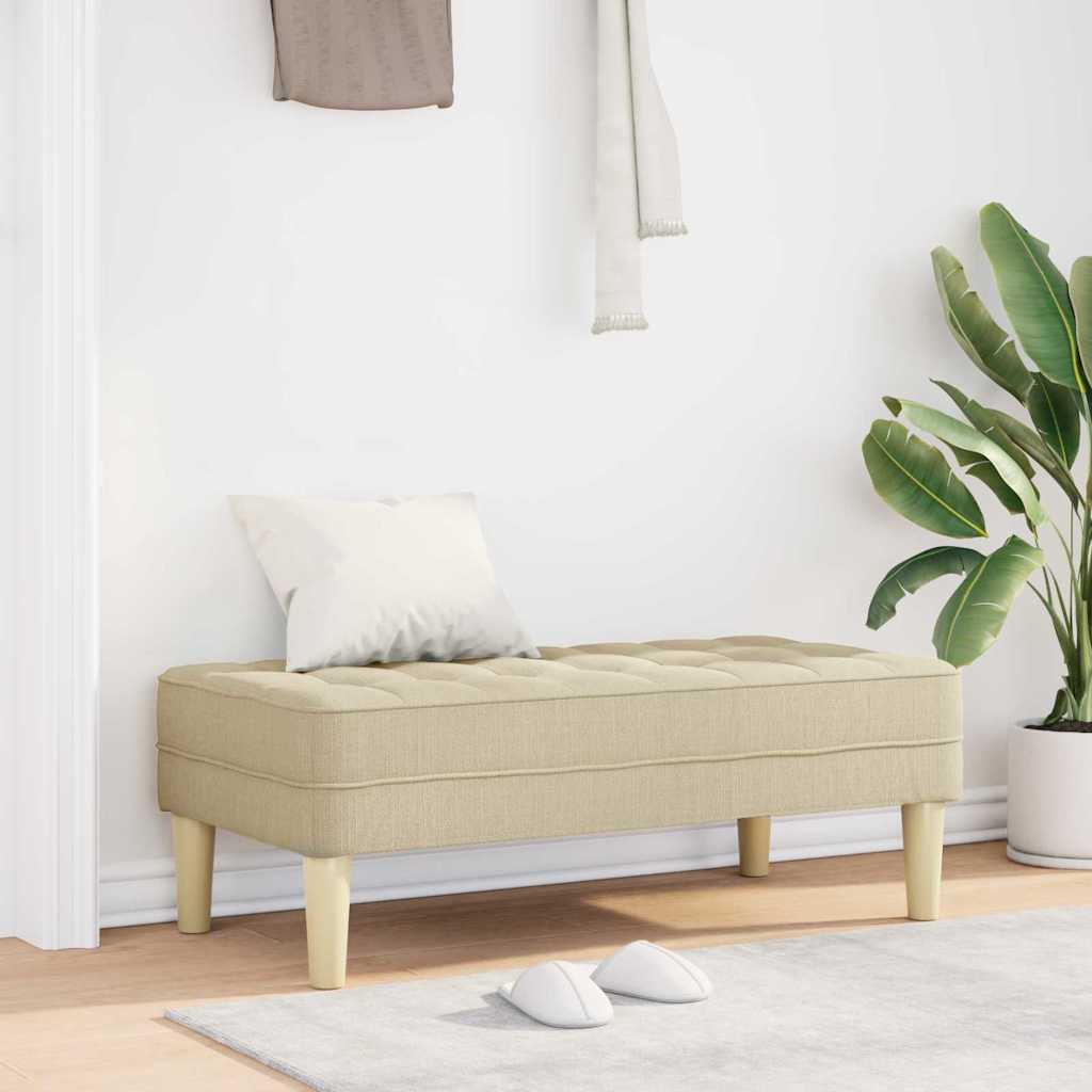 Vidaxl bank met kussen crème 113 x 57 x 39 cm stof
