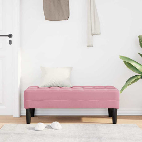 Vidaxl bank met kussen roze 113 x 57 x 39 cm fluweel