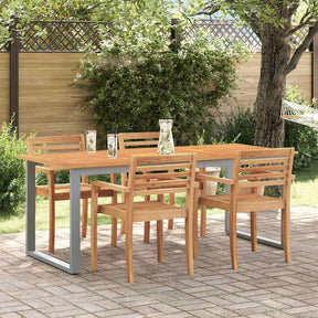 Vidaxl tuinstafel grijs 160 x 80 x 75 cm massief acaciahout