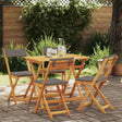 Vidaxl bistroset 5 st olie naturel massief acaciahout