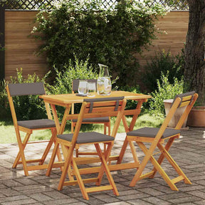 Vidaxl bistroset 5 st olie naturel massief acaciahout