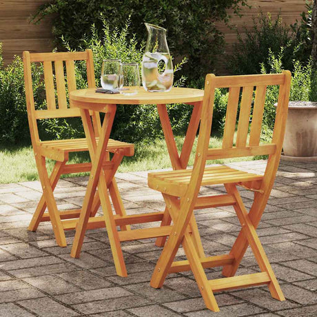 Vidaxl bistroset 3 st olie naturel massief acaciahout