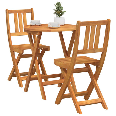 Vidaxl bistroset 3 st olie naturel massief acaciahout