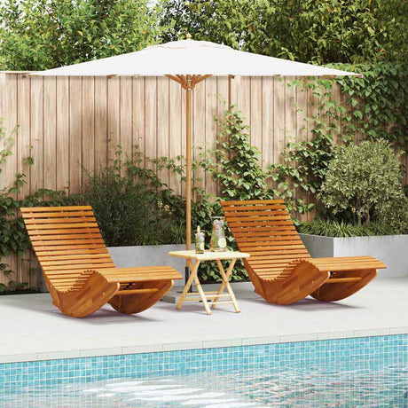 Vidaxl lounger 2 st massief acaciahout bruin