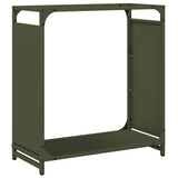 Vidaxl brandhoutrek 60x28x65 cm koudgewalst staal olijfgroen