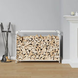 Vidaxl brandhoutrek 90x28x65 cm koudgewalst staal wit