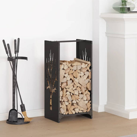 Vidaxl brandhoutrek 40x30x80 cm koudgewalst staal zwart