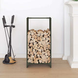 Vidaxl brandhoutrek 40x30x80 cm koudgewalst staal olijfgroen