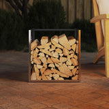 Vidaxl brandhoutrek 40x40x40 cm roestvrij staal