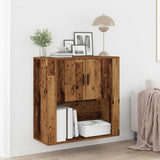Vidaxl wandkast met plank oud hout 80 x 33 x 80 cm bewerkt hout