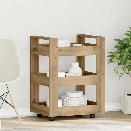 Vidaxl keuken trolley artisan eiken 60 x 45 x 80 cm bewerkt hout