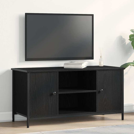 Vidaxl tv-kast 100 x 40 x 50 cm zwart eiken bewerkt hout