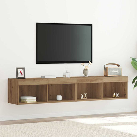 Vidaxl tv-meubelset 2 st artisan eiken bewerkt hout