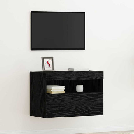Vidaxl tv wandkast 60 x 30 x 40 cm zwart eiken bewerkt hout