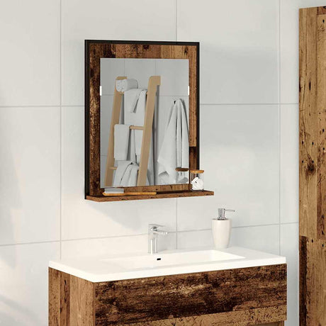 Vidaxl spiegel oud hout 50 x 12 x 60 cm glas en engineered hout