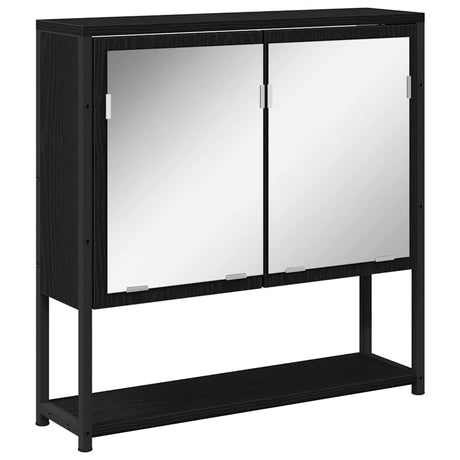Vidaxl spiegelkast zwart eiken 60 x 16 x 60 cm bewerkt hout