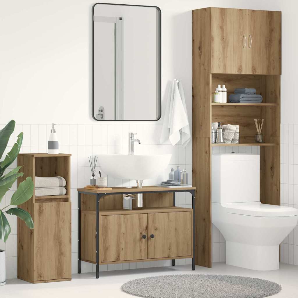 Vidaxl badkamertenk te kast artisanaal eikenkleurig 80 x 30 x 60 cm