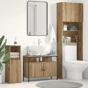 Vidaxl badkamertenk te kast artisanaal eikenkleurig 80 x 30 x 60 cm