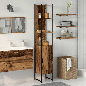 Vidaxl badkamerkast oud hout 33 x 33 x 185,5 cm bewerkt hout