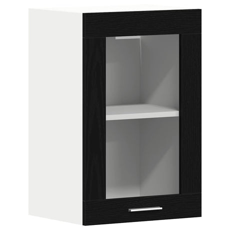 Vidaxl hangende glazen kast zwart eikenkleurig 40x31x60 cm bewerkt hout