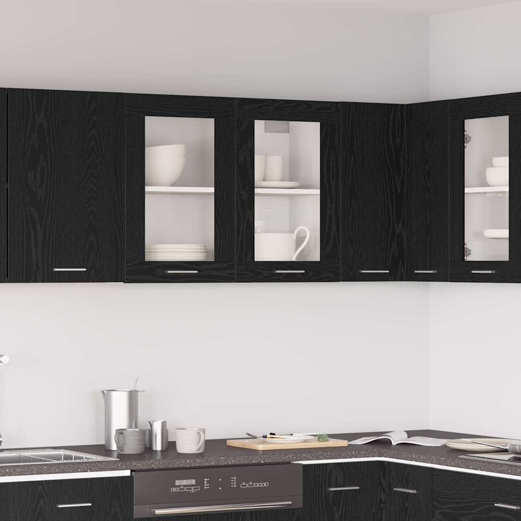 Vidaxl hangkast lyon zwart eiken 80 x 31 x 60 cm bewerkt hout