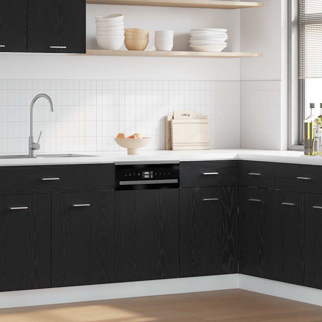 Vidaxl vaatwasserpaneel lyon 45x1,5x67 cm bewerkt hout zwart eiken