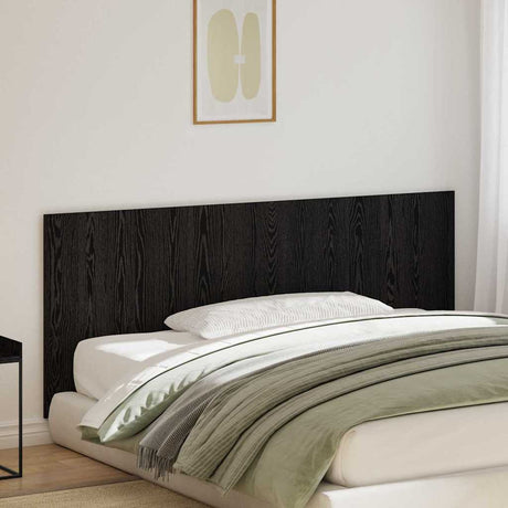 Vidaxl bed hoofdbord zwart eiken bewerkt hout