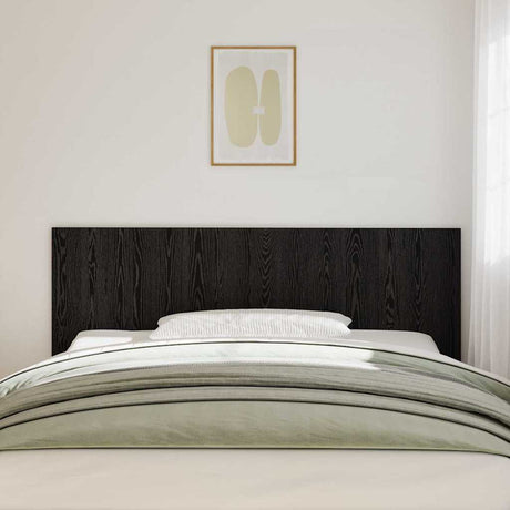 Vidaxl bed hoofdbord zwart eiken bewerkt hout