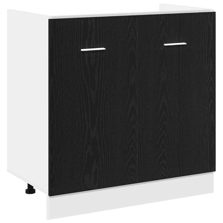 Vidaxl onderkast voor spoelbak zwart eiken 80x46x81,5 cm bewerkt hout