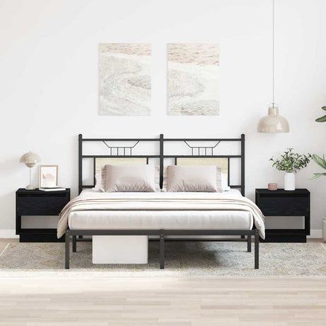 Vidaxl nachtkastje 2 st zwart eiken 45 x 34 x 44 cm bewerkt hout