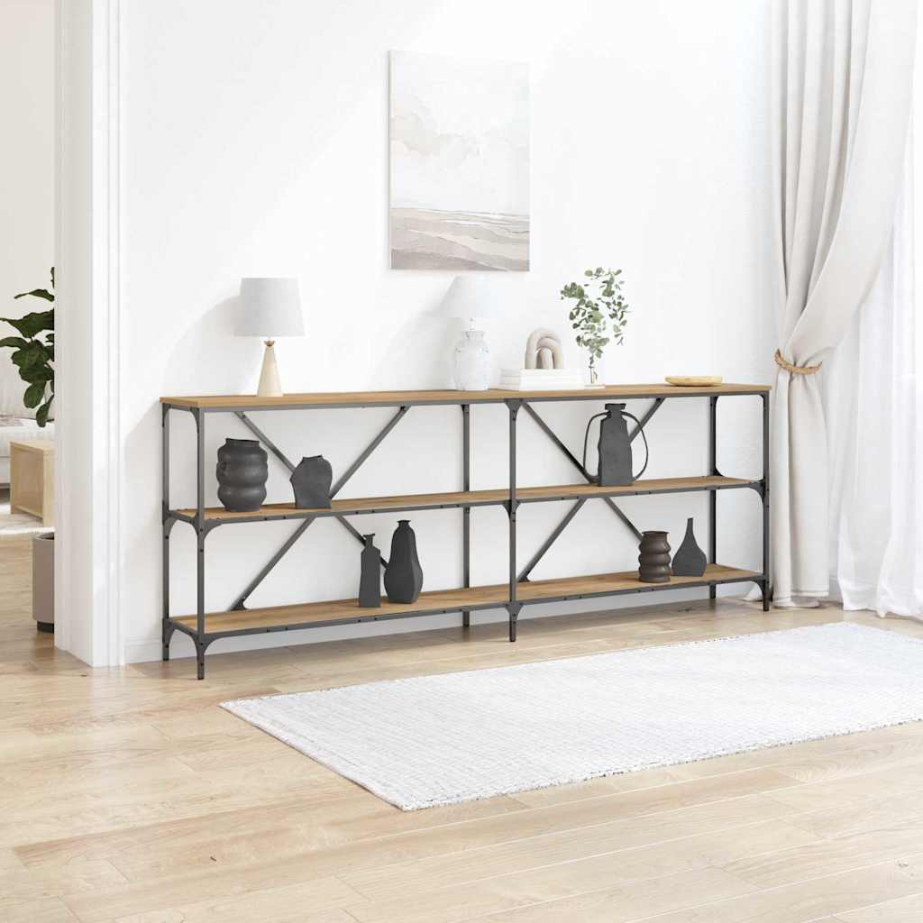 Vidaxl wandtafel ambachtelijk eiken 200 x 30 x 75 cm bewerkt hout