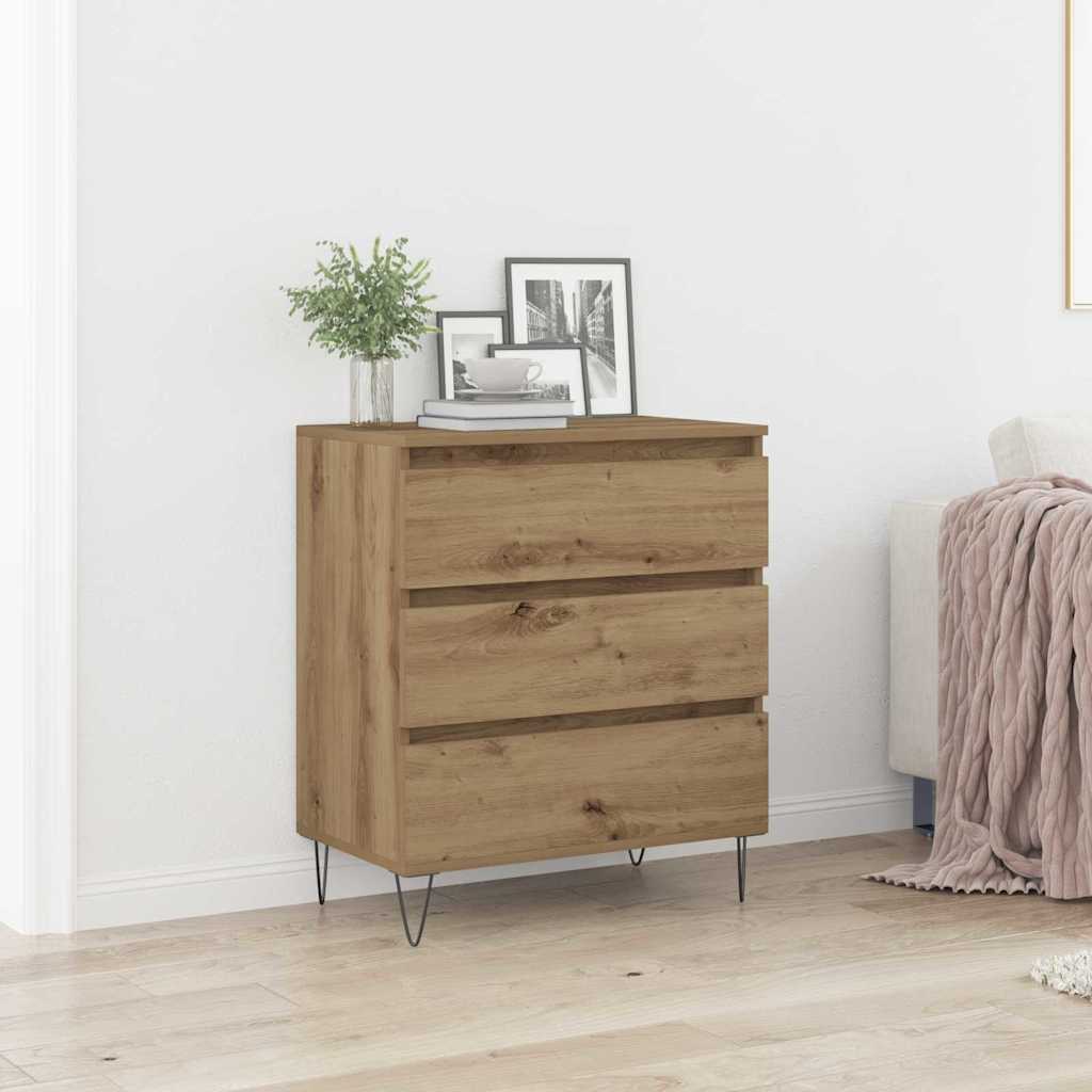 Vidaxl dressoir artisan eiken 60 x 35 x 70 cm bewerkt hout