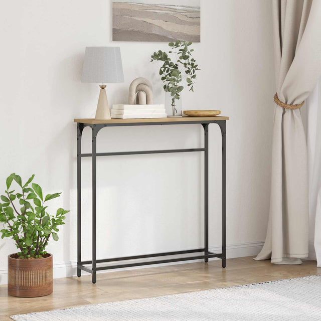 Vidaxl wandtafel artisan eiken 75 x 19,5 x 75 cm bewerkt hout