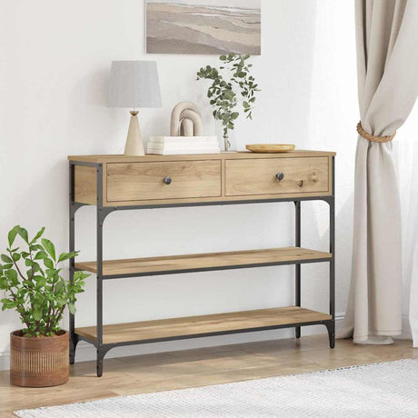 Vidaxl wandtafel artisan eiken 100 x 25 x 75 cm bewerkt hout