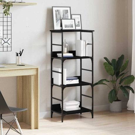 Vidaxl boekenkast 3-laags 50 x 33 x 117,5 cm bewerkt hout zwart eiken