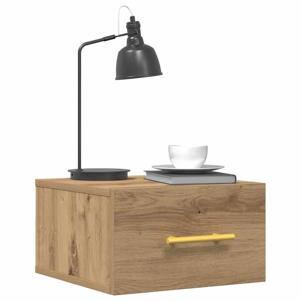 Vidaxl nachtkastje 35 x 35 x 20 cm bewerkt hout artisan eiken