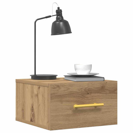 Vidaxl nachtkastje 35 x 35 x 20 cm bewerkt hout artisan eiken