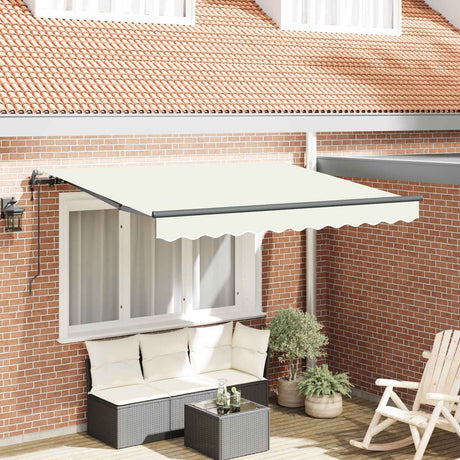Vidaxl uitschuifbare luifel crème 250 x 200 cm stof