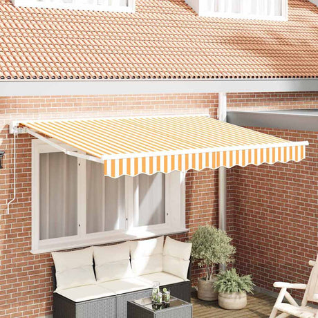 Vidaxl inklapbaar zonnescherm geel en wit 250 x 200 cm