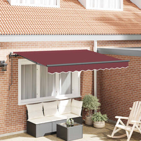 Vidaxl uitschuifbare luifel bordeauxrood 250 x 200 cm stof