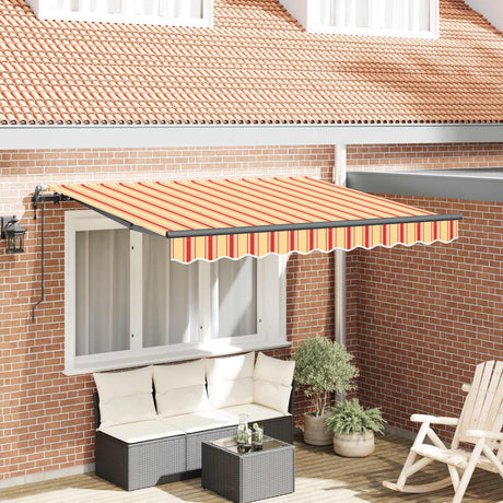 Vidaxl uitschuifbare luifel geel en oranje 250 x 200 cm stof