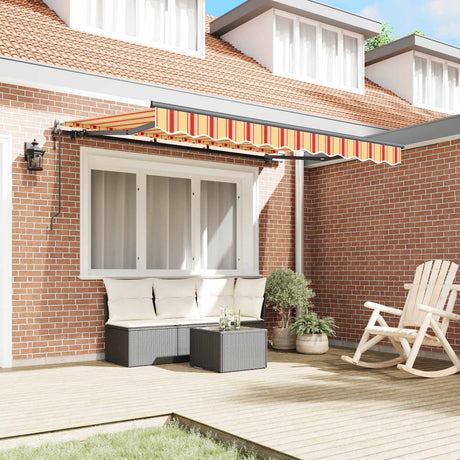 Vidaxl uitschuifbare luifel geel en oranje 250 x 200 cm stof