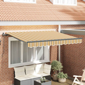 Vidaxl uitschuifbare luifel geel en grijs 250 x 200 cm stof