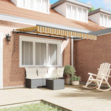 Vidaxl uitschuifbare luifel geel en grijs 250 x 200 cm stof