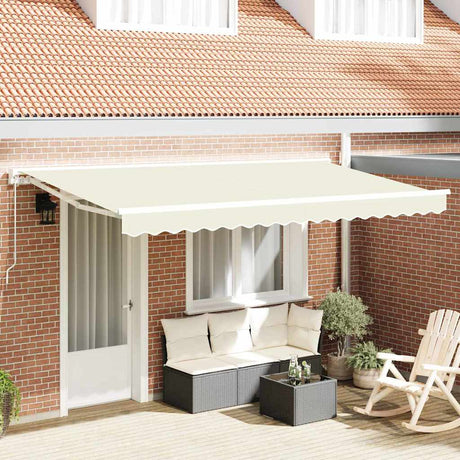 Vidaxl inklapbaar zonnescherm crème 350 x 200 cm polyester en metaal